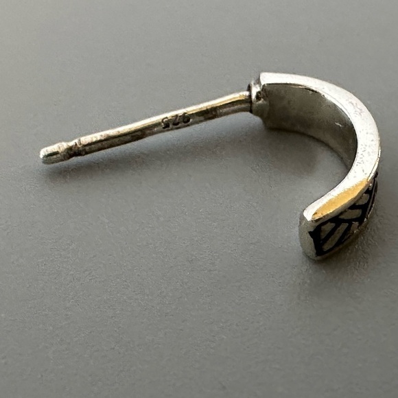 Chic Sterling Silver Tiny Huggie Hoops - Delicate Half Hoop Earrings - Picture 13 of 16